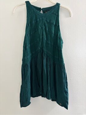 Volcom Teal Crochet-Style Sleeveless Top